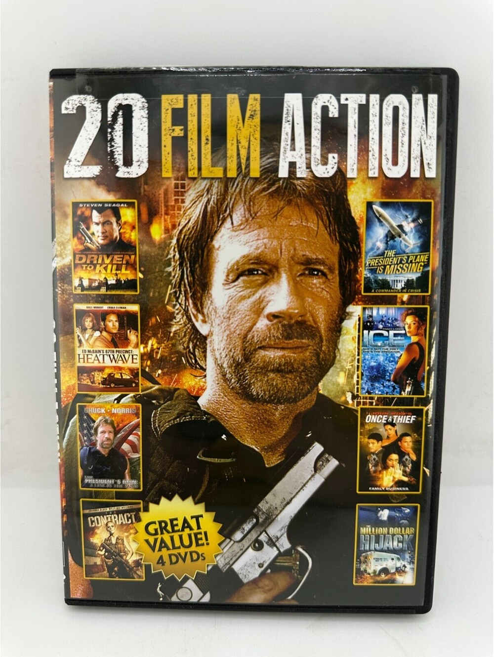 20 Film Action DVD Collection 4 Disc Set Steven Seagal Chuck Norris Action Movie